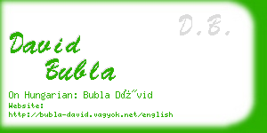 david bubla business card